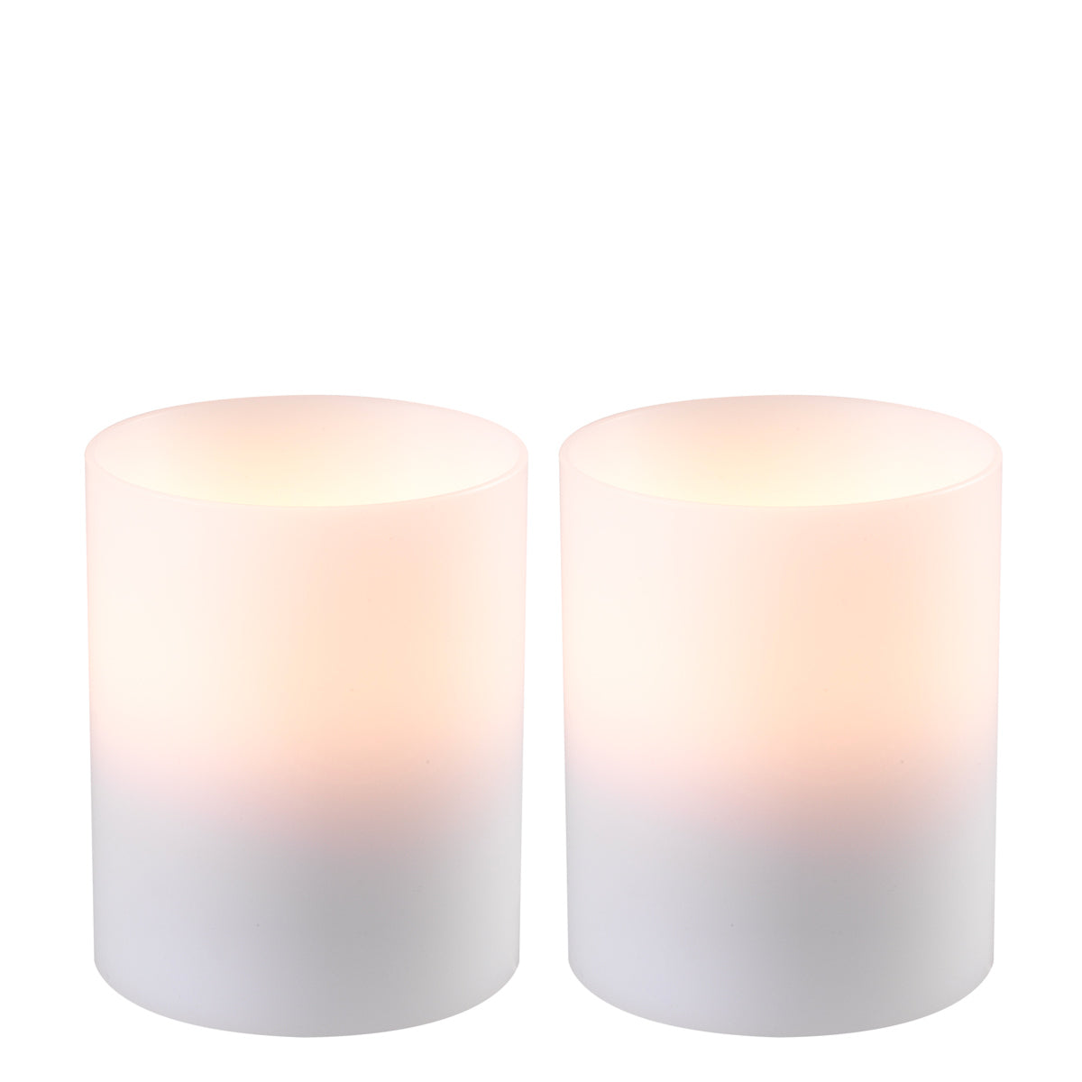 Lumânare artificială adâncă ø 10 x Î. 12 cm, albă, set de 2