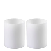 Lumânare artificială adâncă ø 10 x Î. 12 cm, albă, set de 2