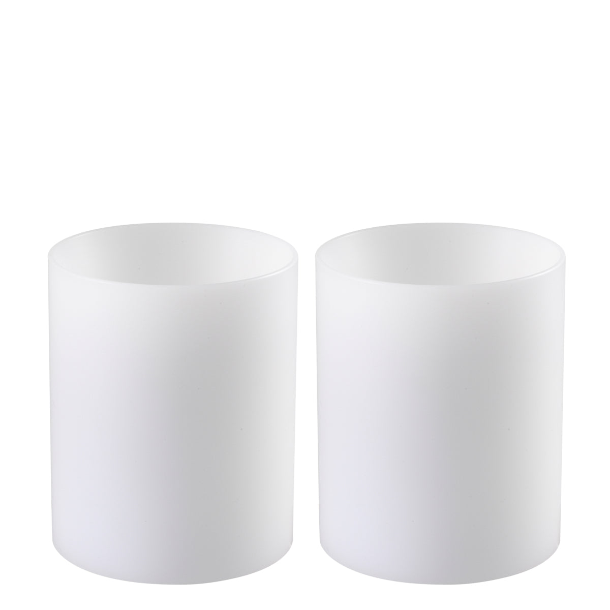 Lumânare artificială adâncă ø 10 x Î. 12 cm, albă, set de 2