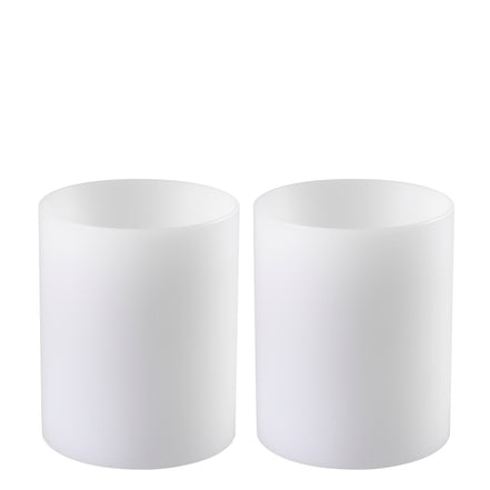 Lumânare artificială adâncă ø 10 x Î. 12 cm, albă, set de 2
