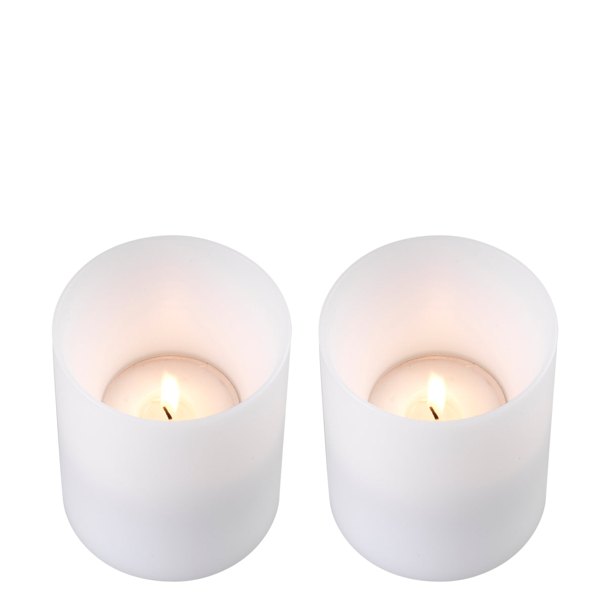 Lumânare artificială adâncă ø 10 x Î. 12 cm, albă, set de 2