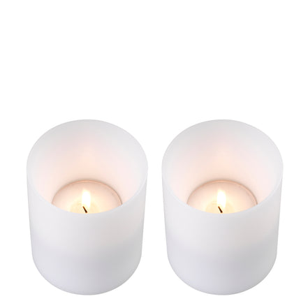 Lumânare artificială adâncă ø 10 x Î. 12 cm, albă, set de 2