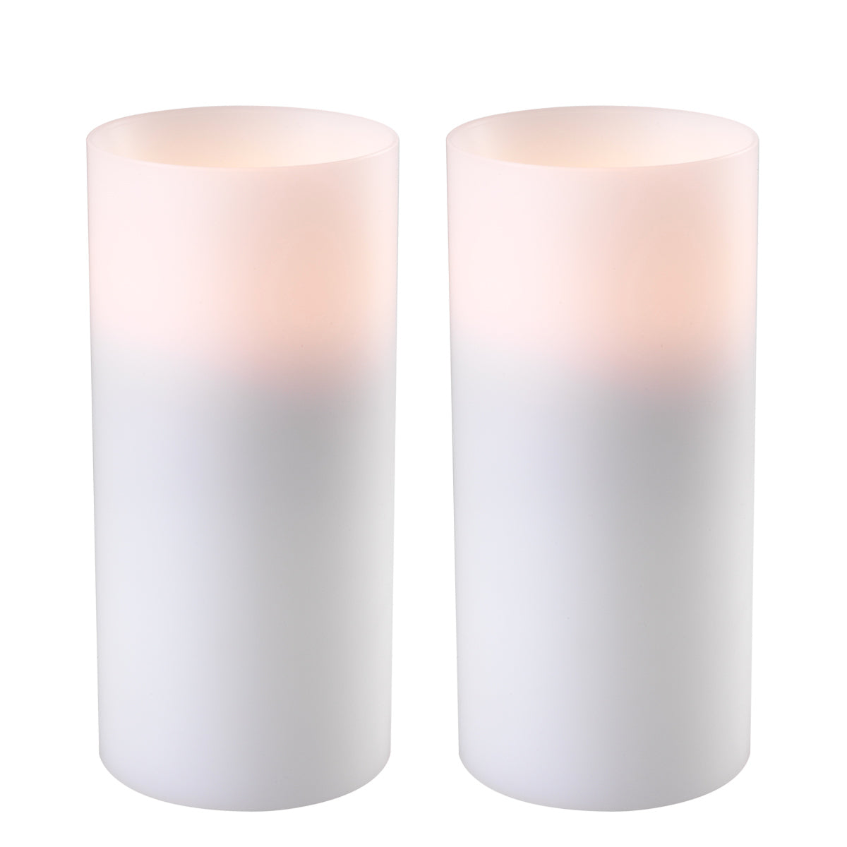 Lumânare artificială adâncă ø 10 x Î. 21 cm, albă, set de 2