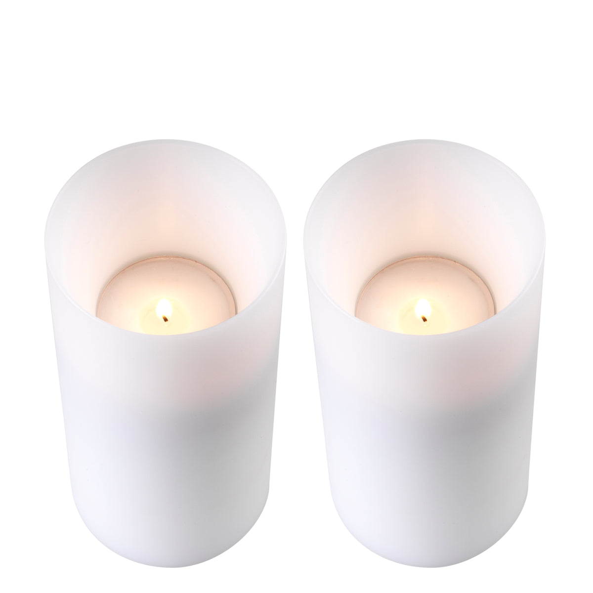 Lumânare artificială adâncă ø 10 x Î. 21 cm, albă, set de 2