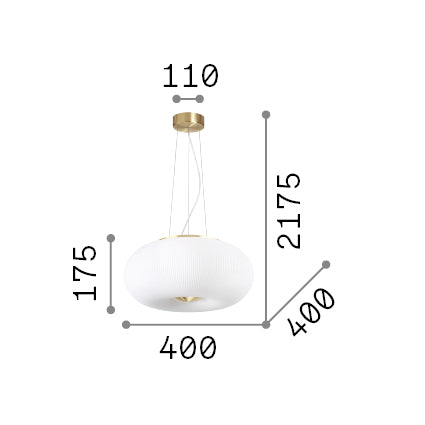 Lustră pendul Arizona SP3 – desen tehnic cu dimensiuni