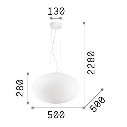 Lustră pendul Candy SP1 D50 – desen tehnic cu dimensiuni