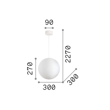 Lustră pendul Carta SP1 D30 – desen tehnic cu dimensiuni