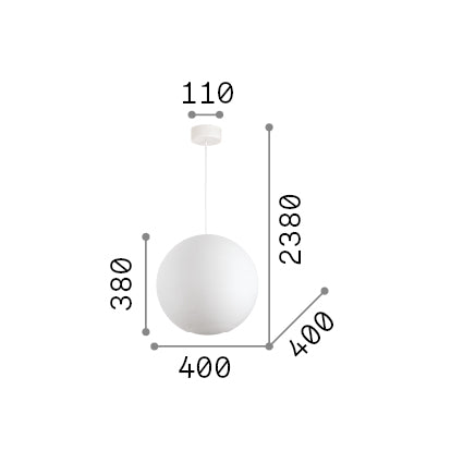 Lustră pendul Carta SP1 D40 – desen tehnic cu dimensiuni