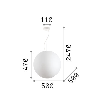 Lustră pendul Carta SP1 D50 – desen tehnic cu dimensiuni