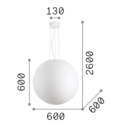 Lustră pendul Carta SP1 D60 – desen tehnic cu dimensiuni
