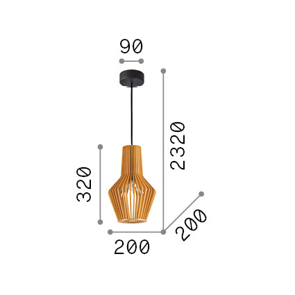 Lustră pendul Citrus-1 SP1 – desen tehnic cu dimensiuni