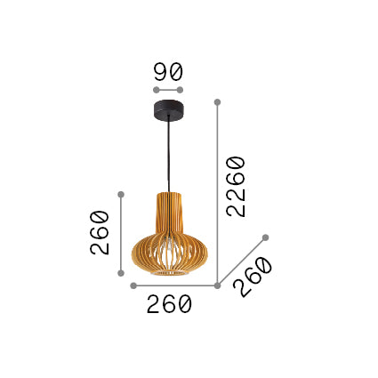 Lustră pendul Citrus-2 SP1 – desen tehnic cu dimensiuni