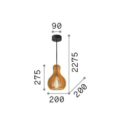 Lustră pendul Citrus-3 SP1 – desen tehnic cu dimensiuni