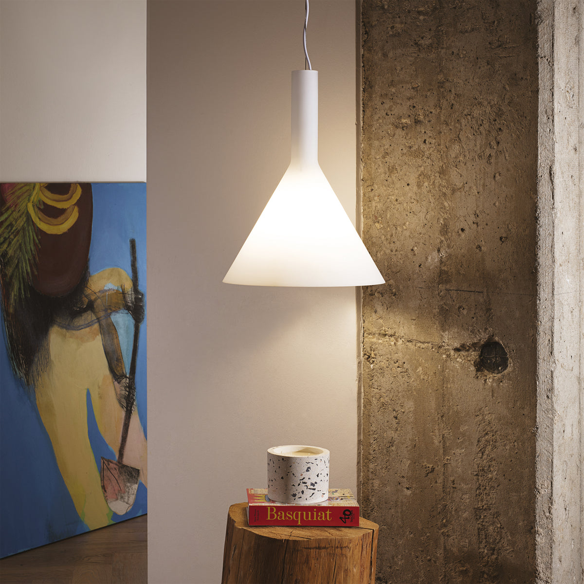 Lustră pendul Cocktail SP1 mare, alb – ambient
