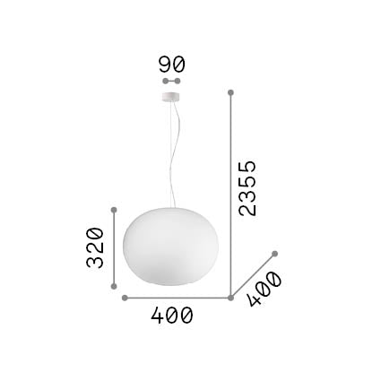 Lustră pendul Cotton SP1 D40 – desen tehnic cu dimensiuni