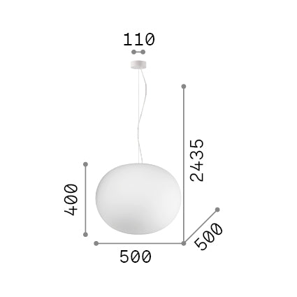 Lustră pendul Cotton SP1 D50 – desen tehnic cu dimensiuni