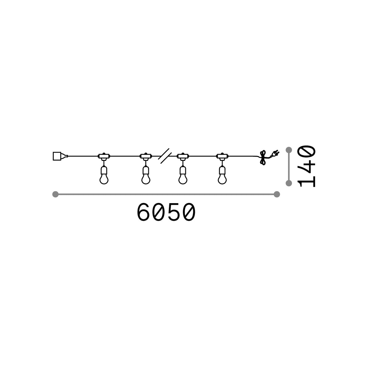 Lustră pendul de exterior Fiesta SP10 – desen tehnic cu dimensiuni