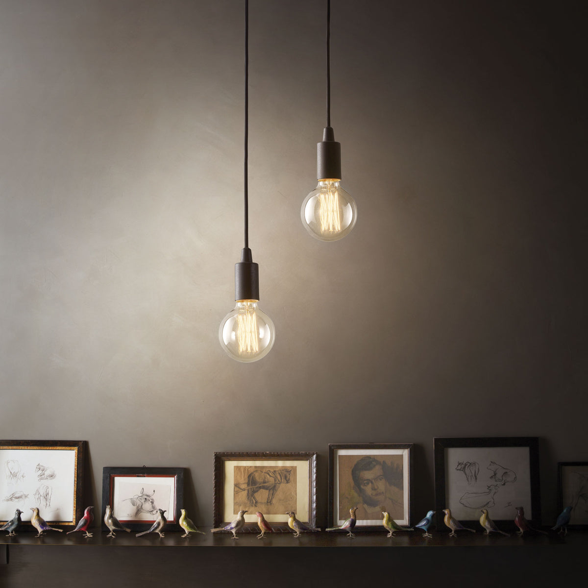 Lustră pendul Edison SP1, negru – ambient