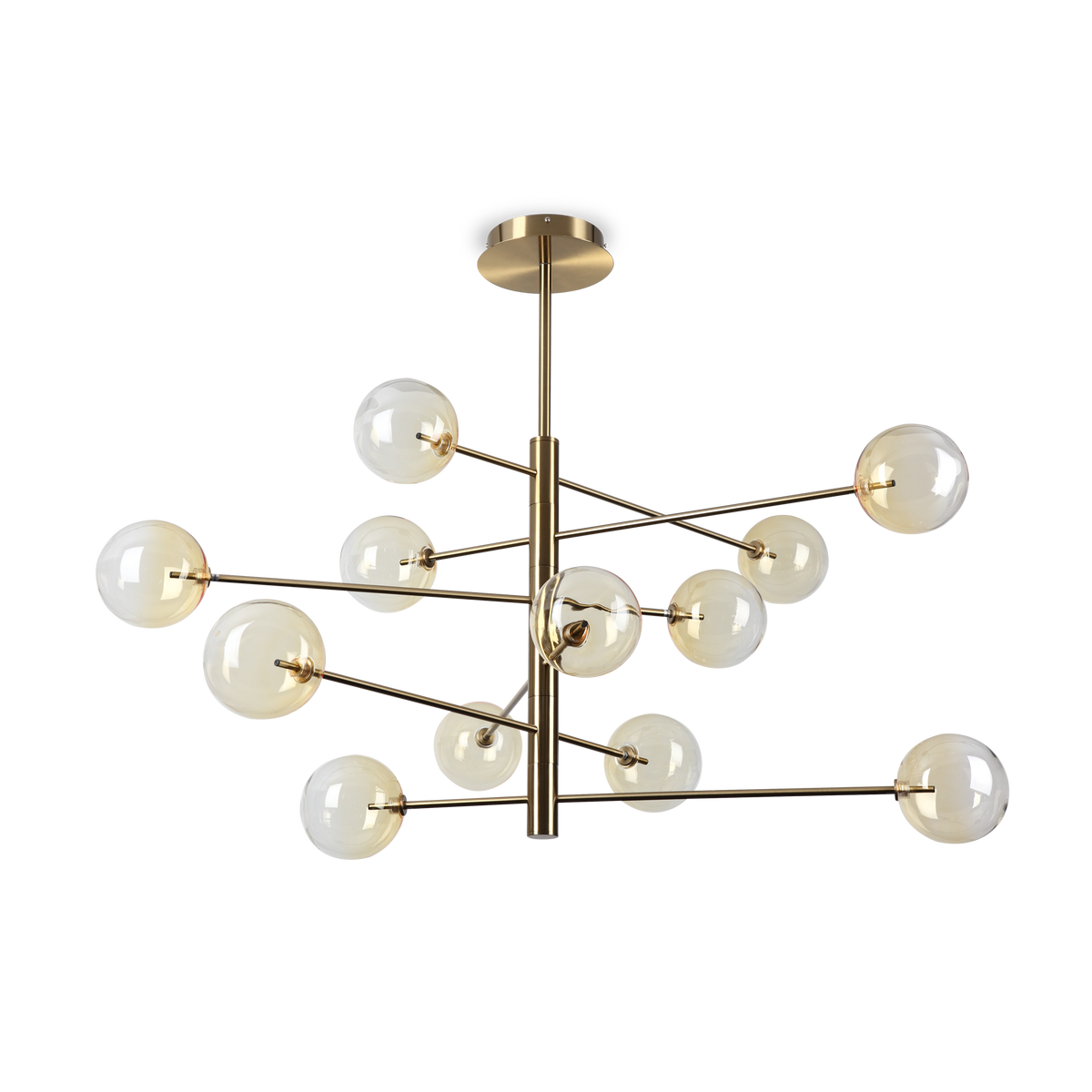 Lustră pendul Equinoxe SP12, chihlimbar nuanțat