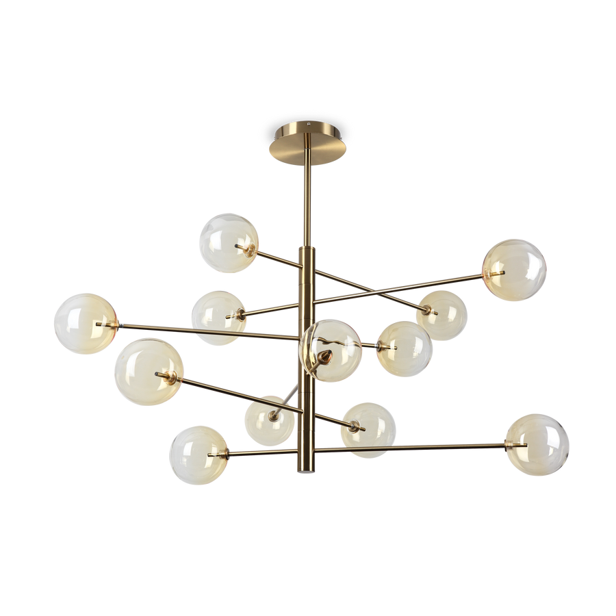 Lustră pendul Equinoxe SP12, chihlimbar nuanțat