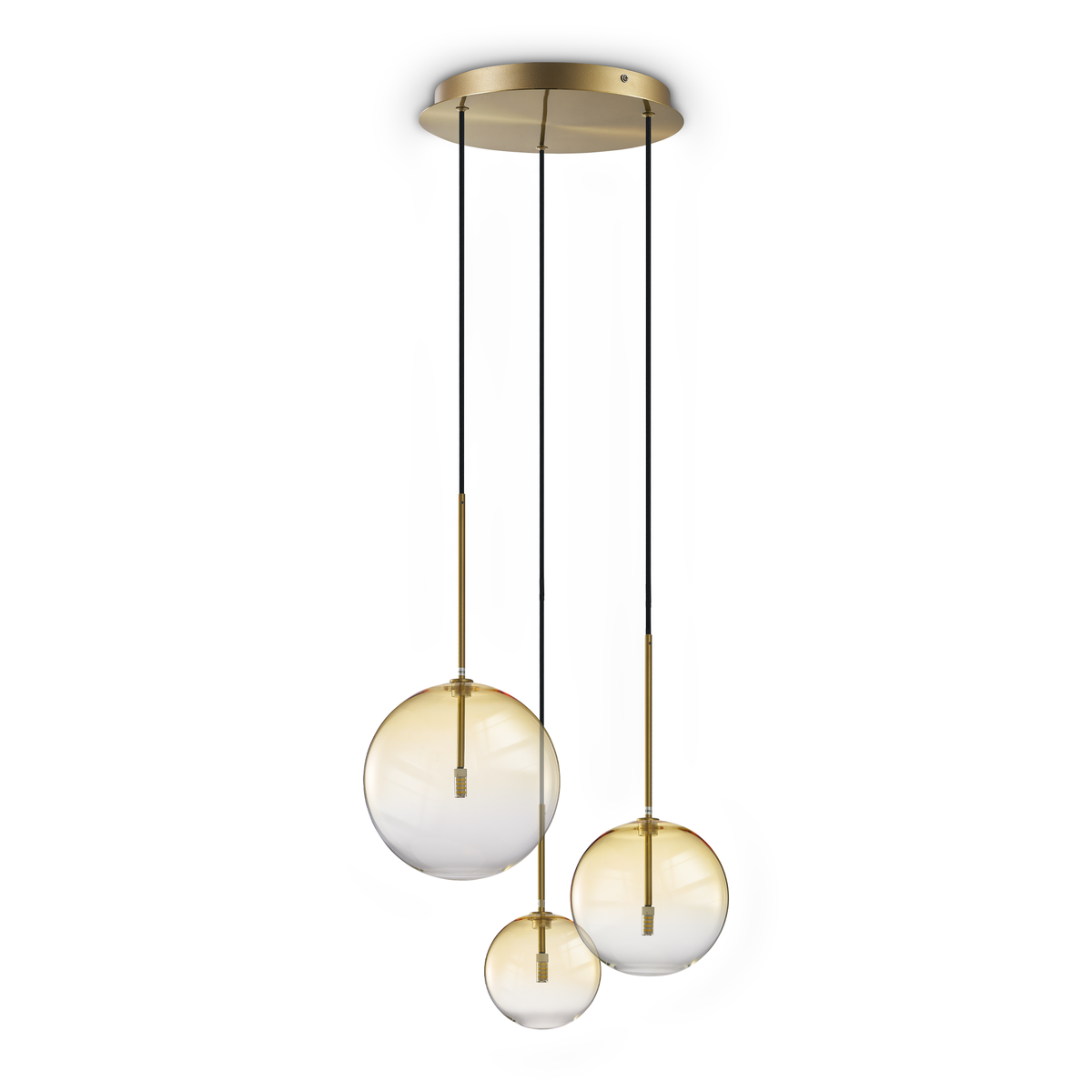 Lustră pendul Equinoxe SP3, chihlimbar nuanțat