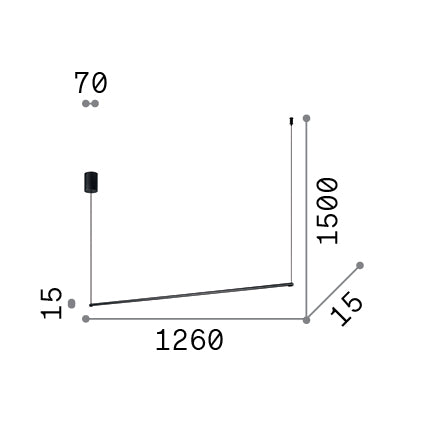 Lustră pendul Essence SP rotundă 2700K, negru – desen tehnic cu dimensiuni