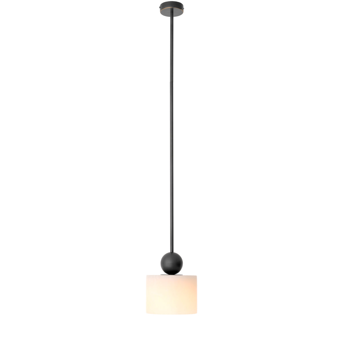 Lustră pendul Etruscan rotund, finisaj bronz cu reflexe, alabastru