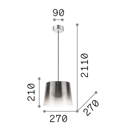 Lustră pendul Fade SP1 – desen tehnic cu dimensiuni