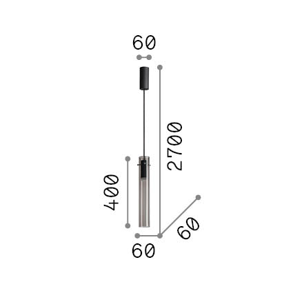 Lustră pendul Flam SP, fumuriu – desen tehnic cu dimensiuni