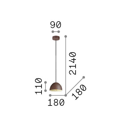 Lustră pendul Folk SP1 D18 – desen tehnic cu dimensiuni