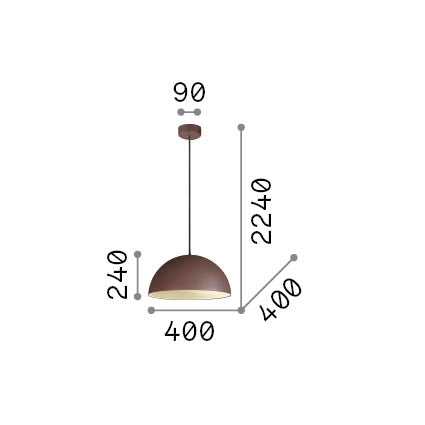 Lustră pendul Folk SP1 D40 – desen tehnic cu dimensiuni