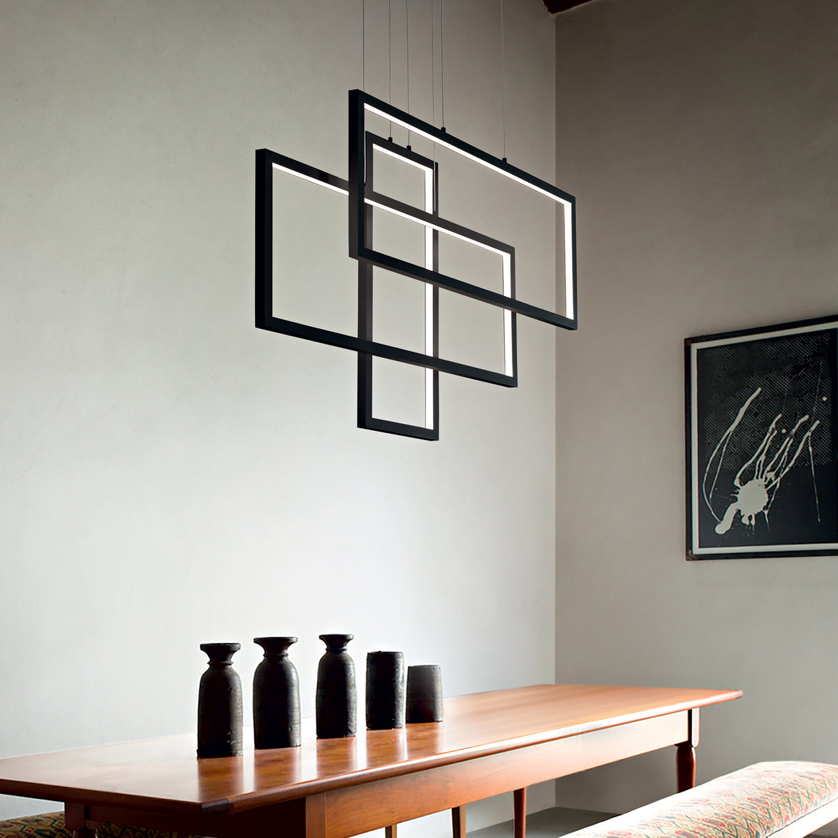 Lustră pendul Frame SP circular 3000K, alb – ambient