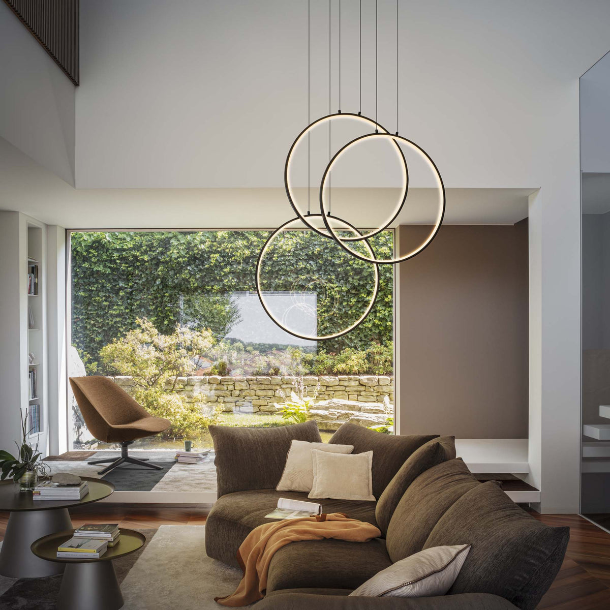 Lustră pendul Frame SP circular 3000K, negru – ambient