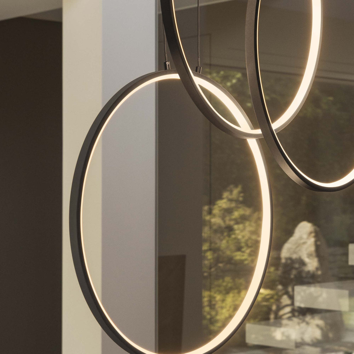 Lustră pendul Frame SP circular 3000K, negru – ambient
