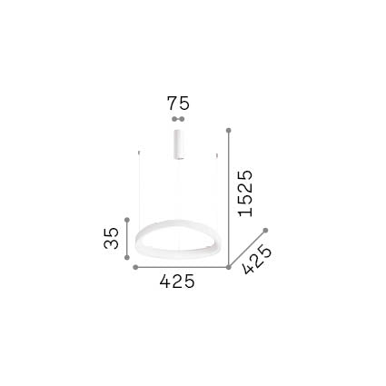 Lustră pendul Gemini SP D042 On-Off 2700K, alamă – desen tehnic cu dimensiuni
