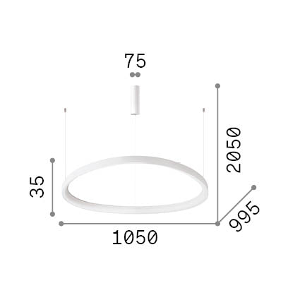 Lustră pendul Gemini SP D105 On-Off 2700K, negru – desen tehnic cu dimensiuni
