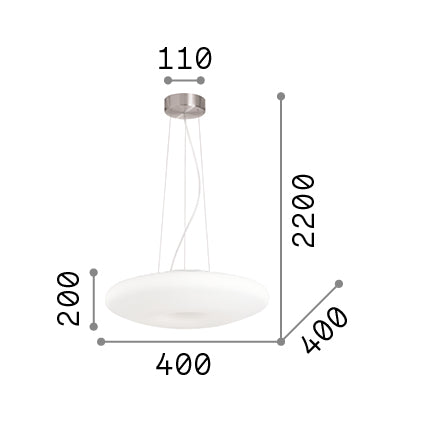 Lustră pendul Glory SP3 D40 – desen tehnic cu dimensiuni