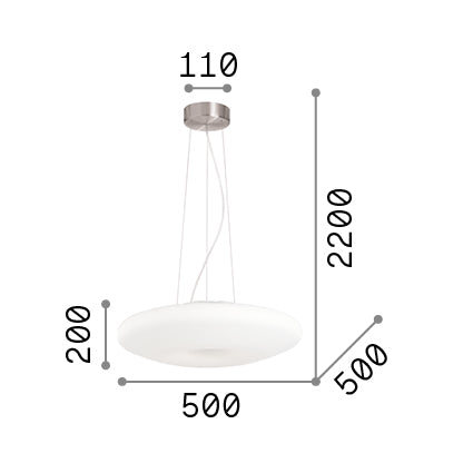 Lustră pendul Glory SP3 D50 – desen tehnic cu dimensiuni