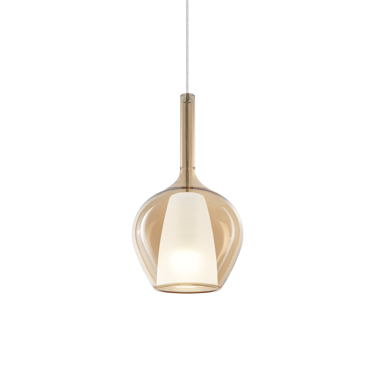 Lustră pendul Kalique-1 SP1 D18, chihlimbar