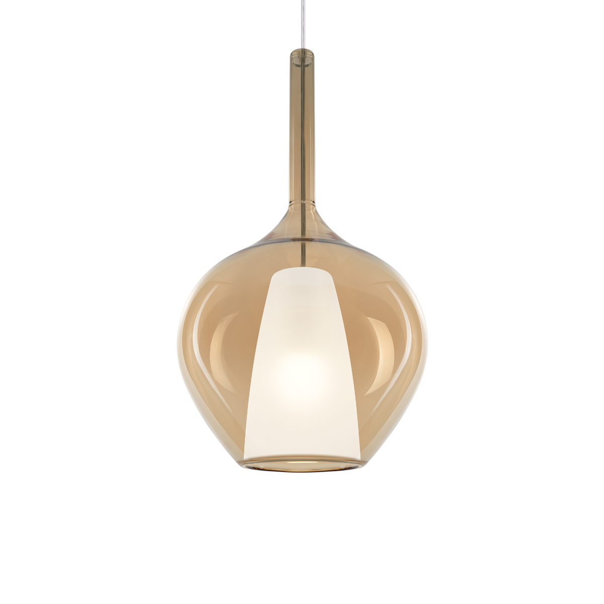 Lustră pendul Kalique-1 SP1 D28, chihlimbar