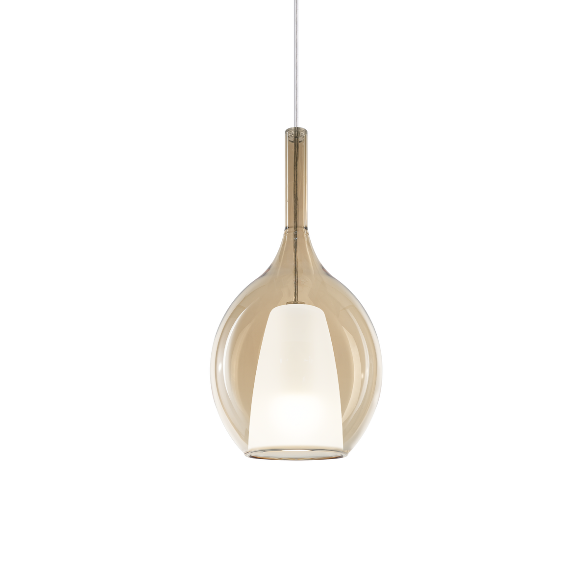 Lustră pendul Kalique-2 SP1 D18, chihlimbar