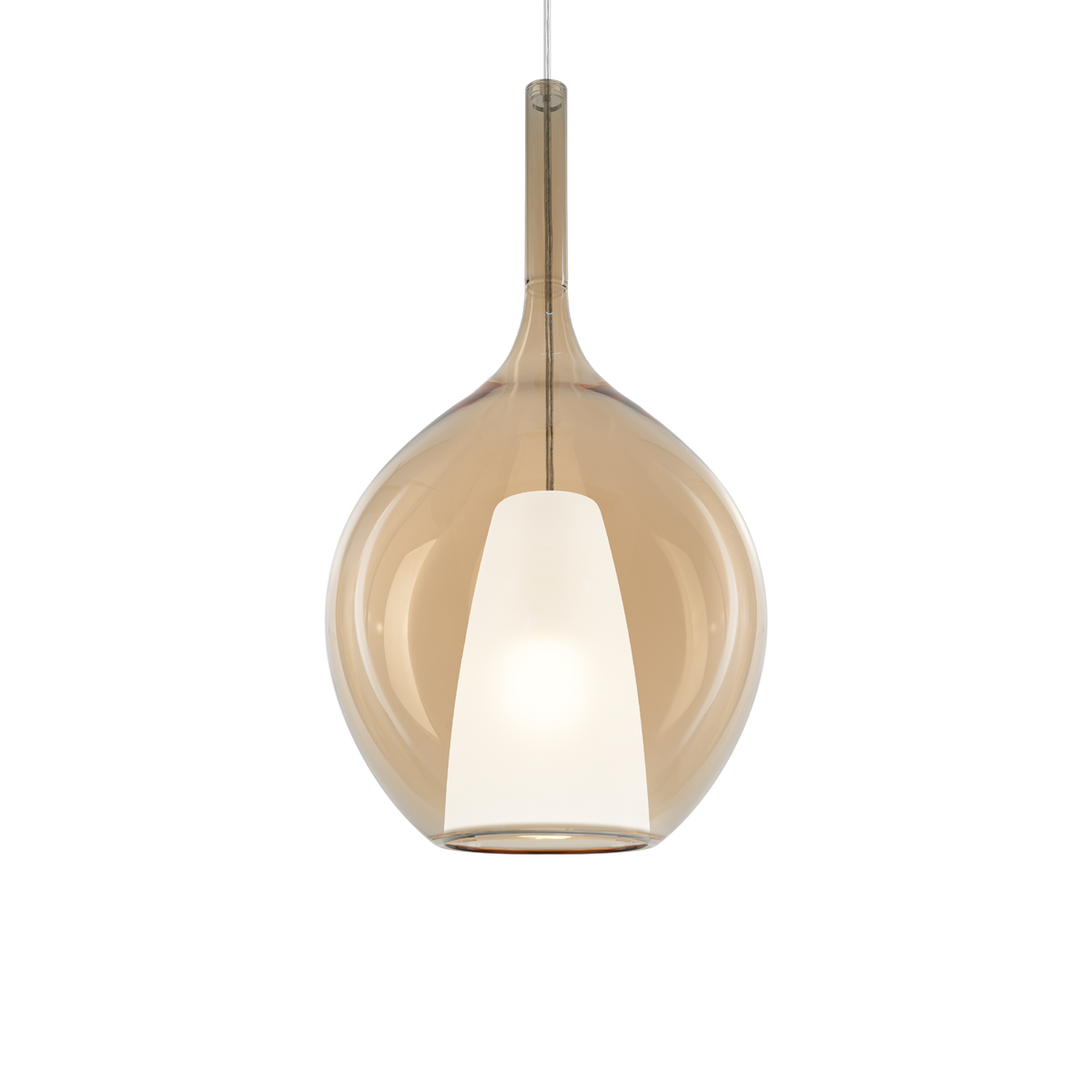 Lustră pendul Kalique-2 SP1 D28, chihlimbar