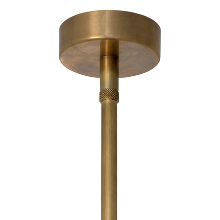 Lustră pendul Kon Tiki, finisaj alamă vintage, ratan natural
