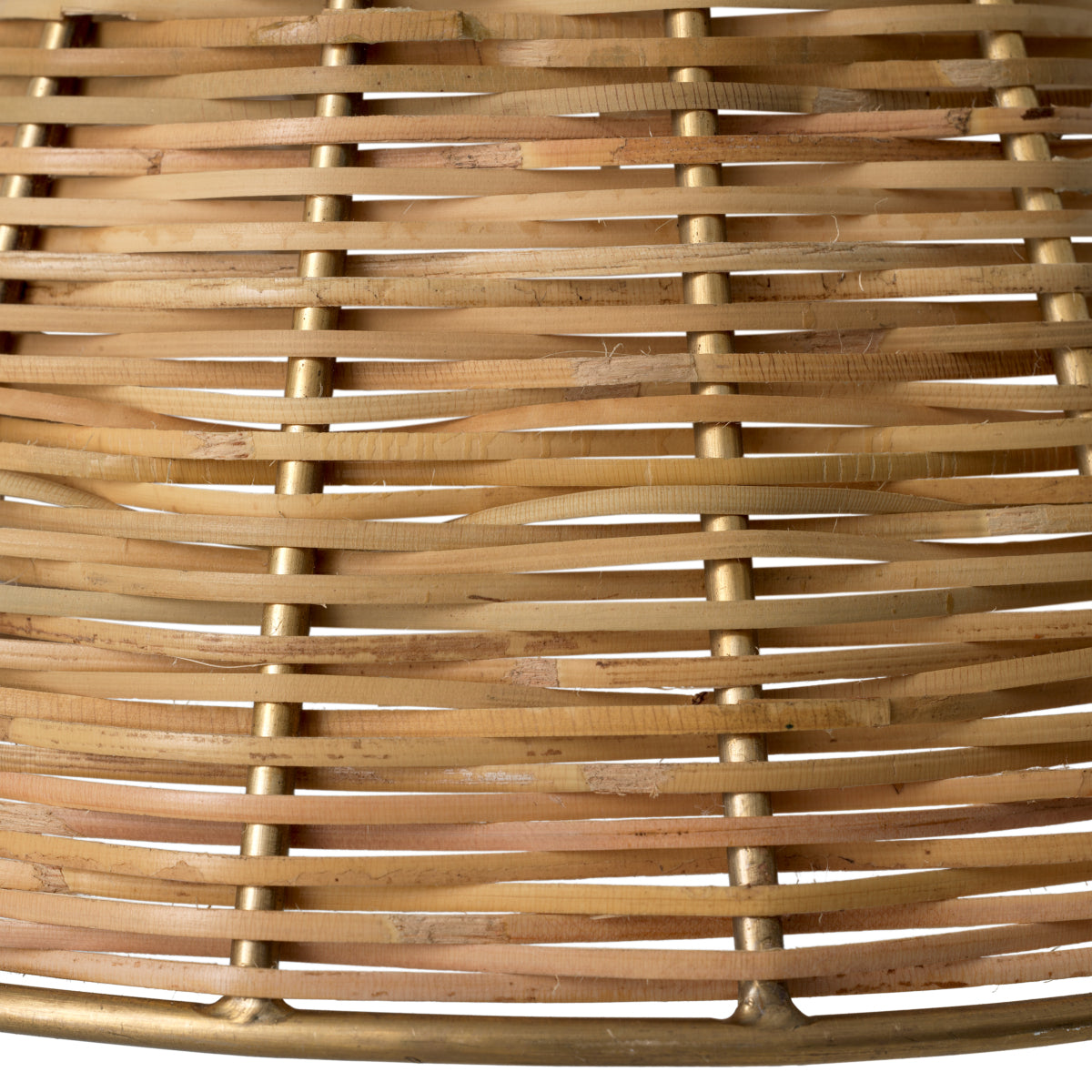 Lustră pendul Kon Tiki, finisaj alamă vintage, ratan natural