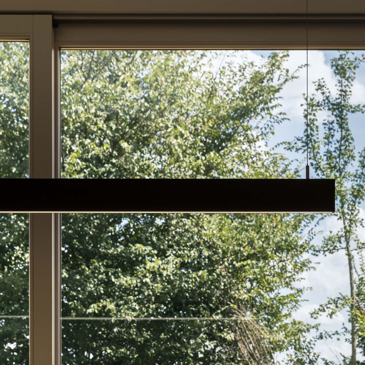 Lustră pendul liniară Steel SP2 D20 bi-emisie fascicul larg 3000K, negru – ambient