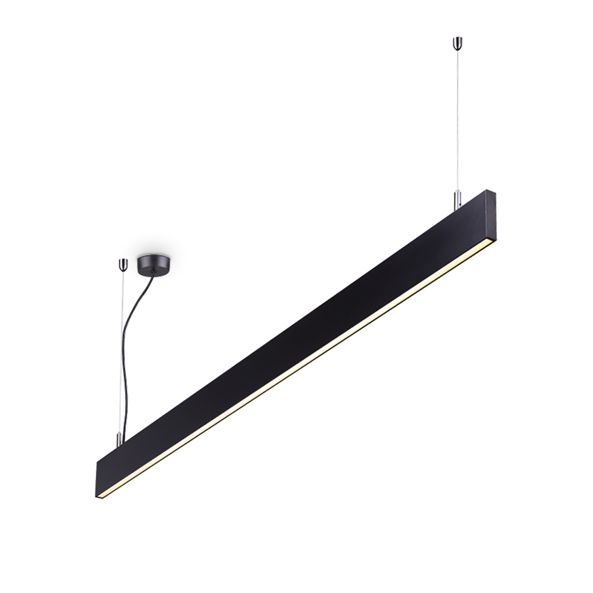 Lustră pendul liniară Steel SP2 D20 bi-emisie fascicul larg 3000K, negru