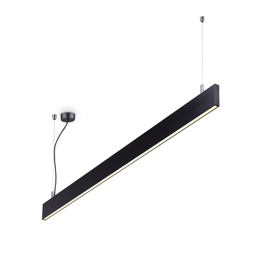 Lustră pendul liniară Steel SP2 D20 bi-emisie fascicul larg 3000K, negru