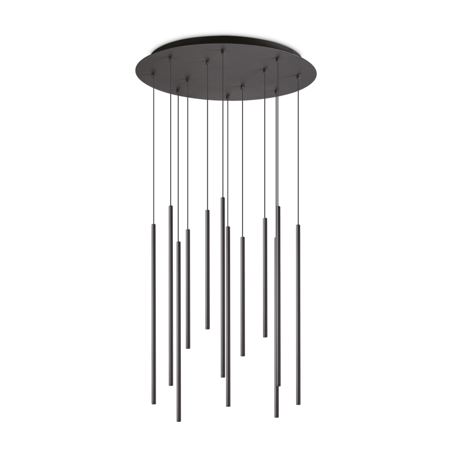 Lustră pendul Look LED SP12 rotund picătură D16 On-Off 2700K, negru