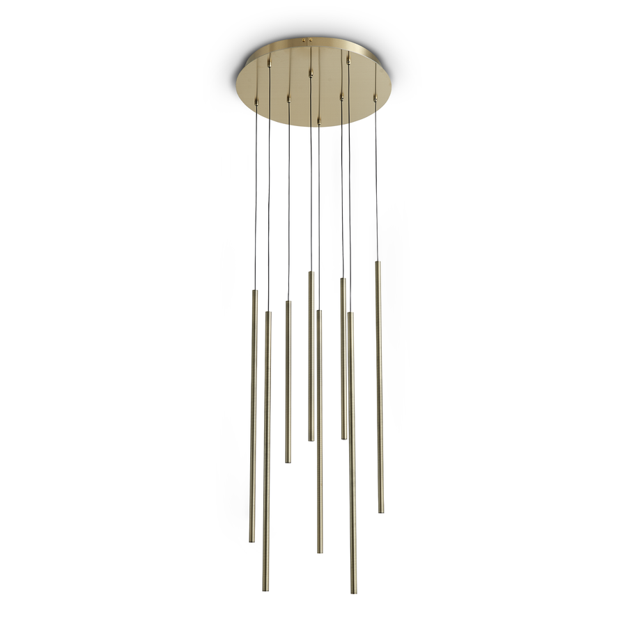 Lustră pendul Look LED SP8 rotund picătură D16 On-Off 3000K, alamă