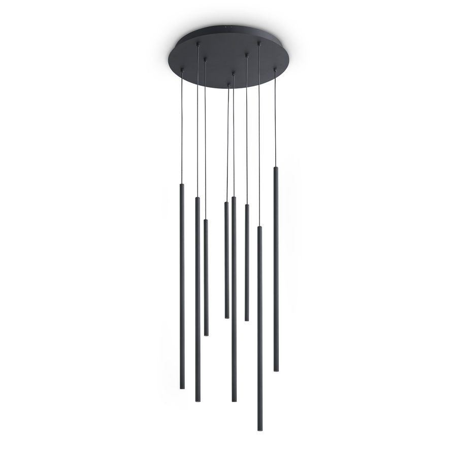 Lustră pendul Look LED SP8 rotund picătură D16 On-Off 3000K, negru